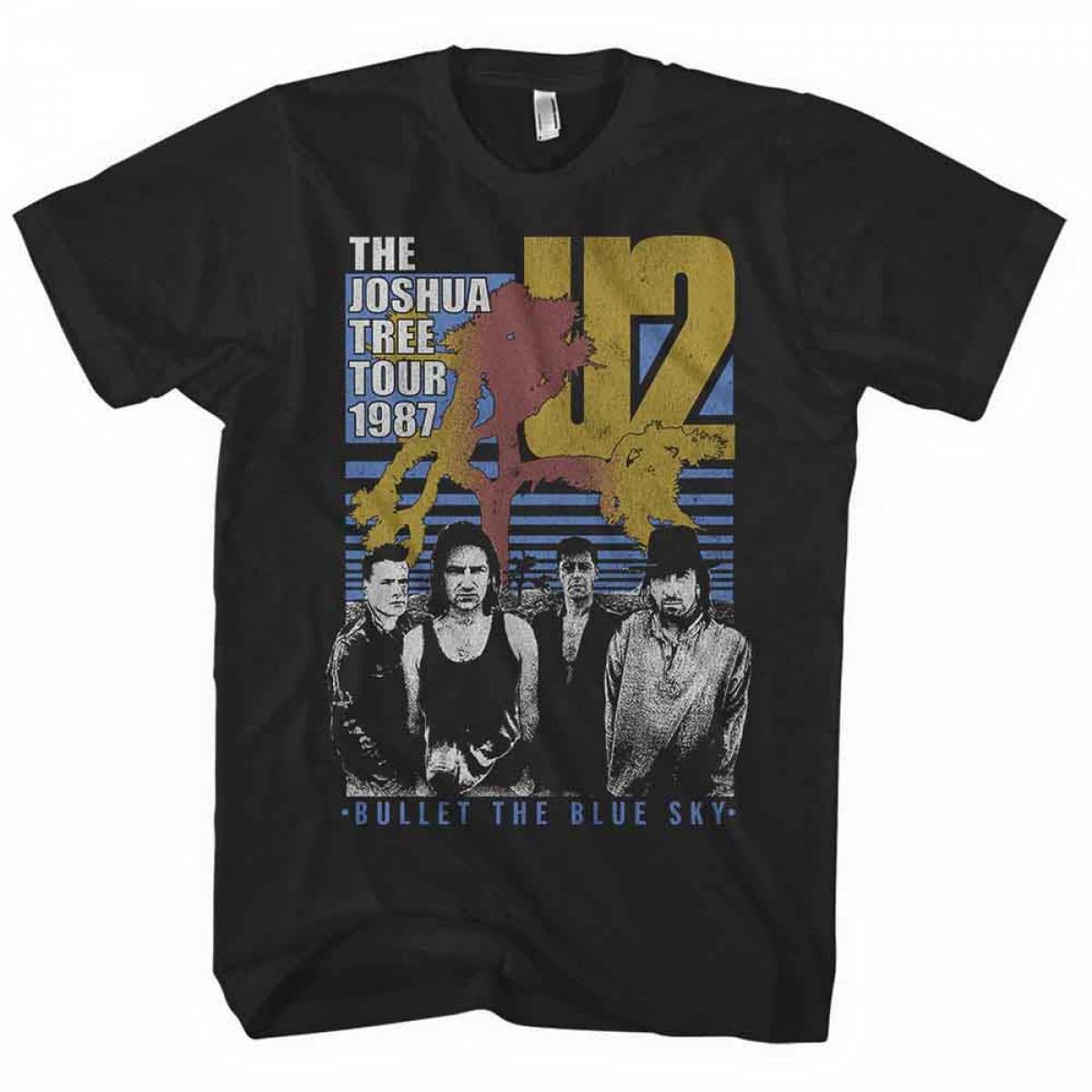 【予約商品】U2 バンドTシャツ ユニセックス: Bullet The Blue Sky (Black) - BLACK