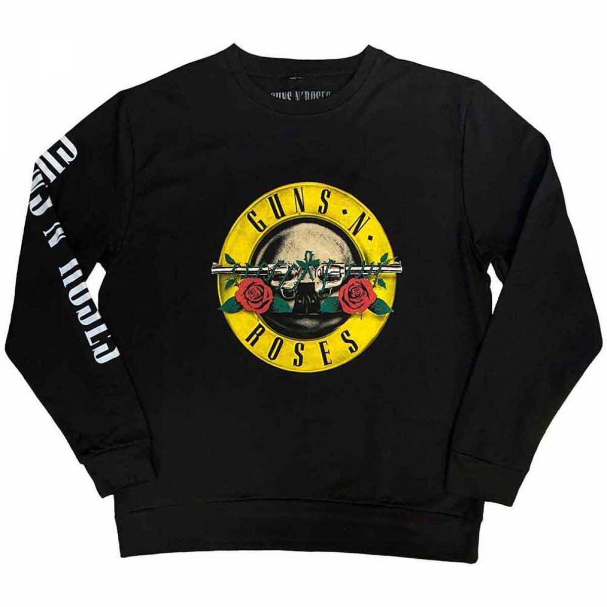【予約商品】GUNS N' ROSES Unisex Sweatshirt: Classic Logo (Black) (Sleeve Print) - BLACK