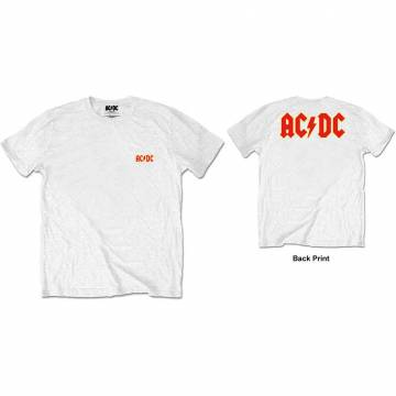 【予約商品】AC/DC バンドTシャツ ユニセックス: Logo (White) (Back Print/Retail Pack) - WHITE