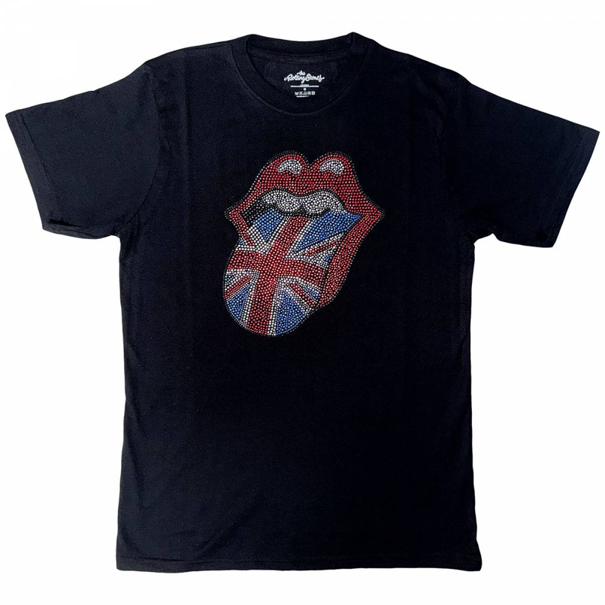 【予約商品】THE ROLLING STONES バンドTシャツ ユニセックス: Classic UK (Black) (Embellished) - BLACK