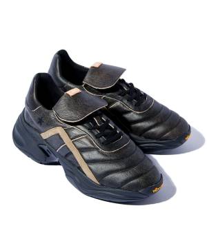【予約商品】glamb(グラム)GB0125/AC02 : Crack Leather Sneakers / クラックレザースニーカー - Black