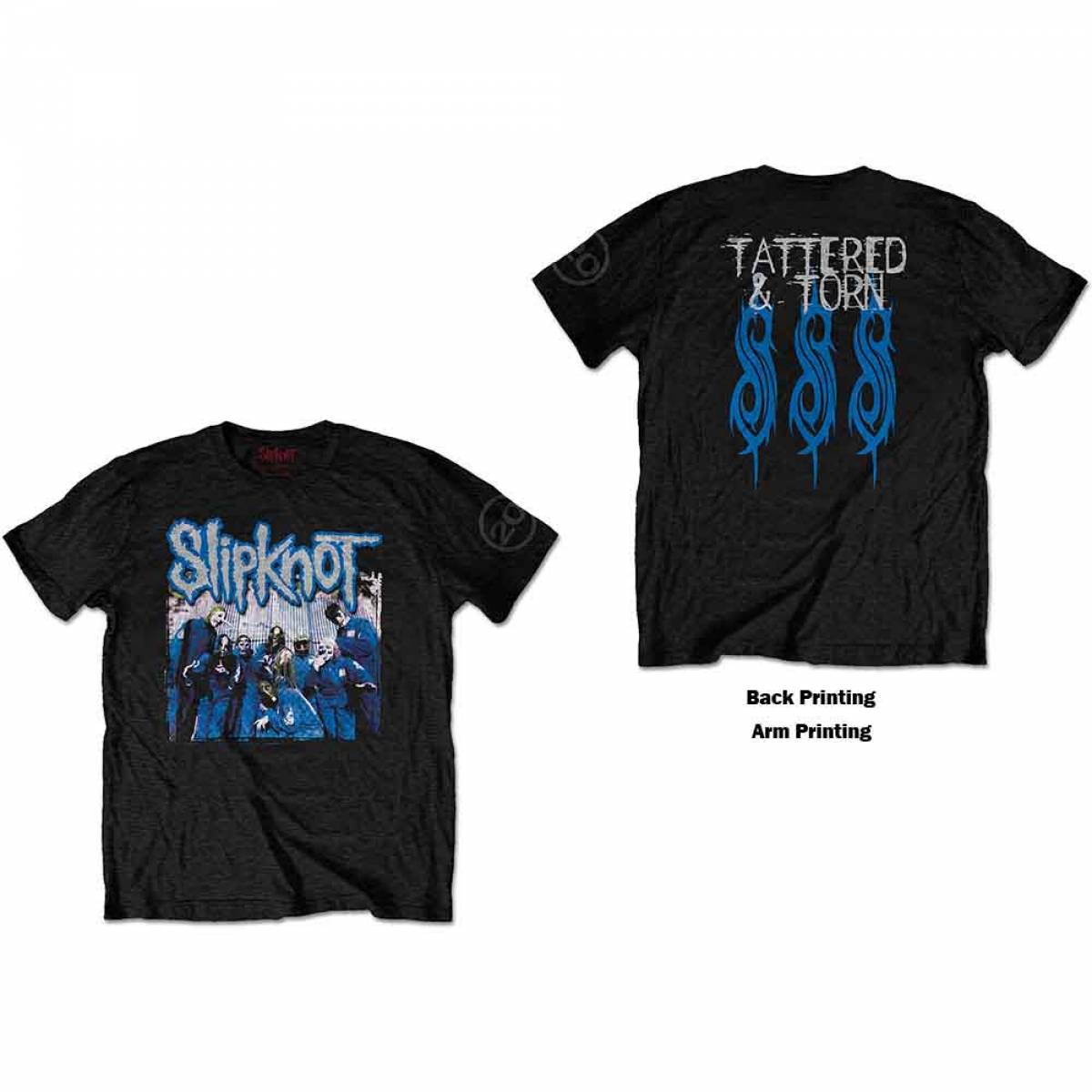 【予約商品】SLIPKNOT バンドTシャツ ユニセックス: 20th Anniversary Tattered & Torn (Black) (Back Print) - BLACK