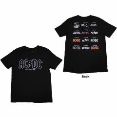 【予約商品】AC/DC バンドTシャツ ユニセックス: Logo History (Black) (Back Print) - BLACK