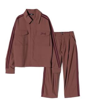 【予約商品】glamb (グラム)GB0224/ST04 : Line Jersey Shirt Set Up / ラインジャージシャツセットアップ - Brown
