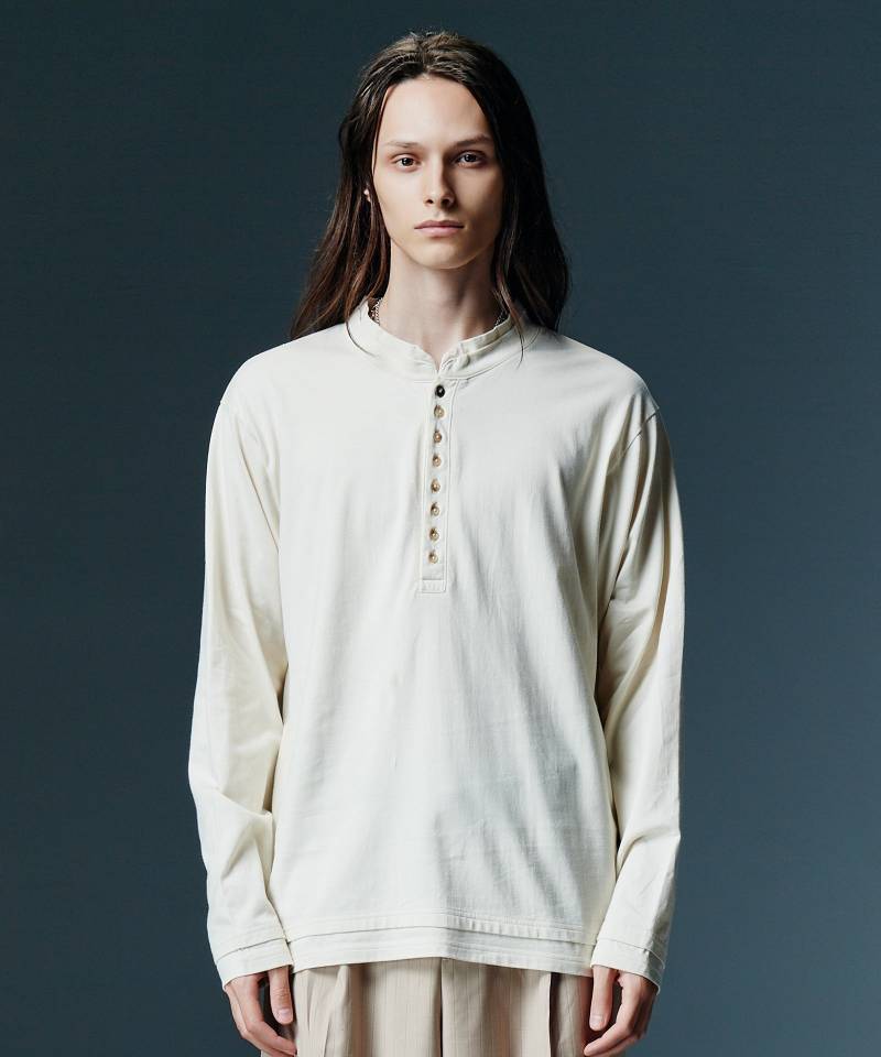 【予約商品】glamb(グラム) Layered Augusta Cutsew / レイヤードオーガスタカットソー - White