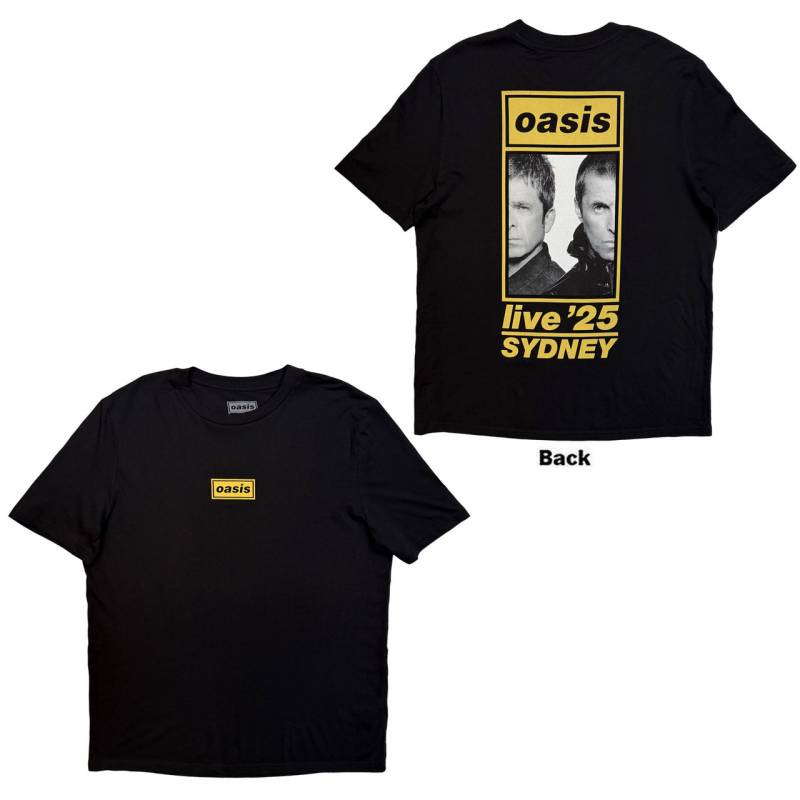 【予約商品】OASIS バンドTシャツ ユニセックス: Sydney Half Faces Fan Store (Black) (Back Print & Ex-Tour)