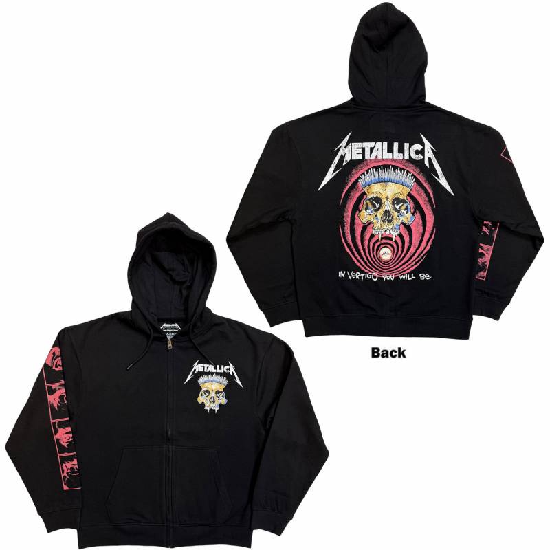 【予約商品】METALLICA Unisex Zipped Hoodie: In Vertigo (Black) (Back Print)
