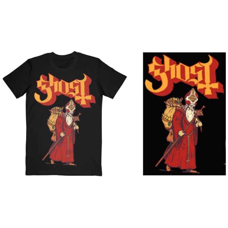 【予約商品】GHOST バンドTシャツ ユニセックス: Greetings From Papa Noel (Black)