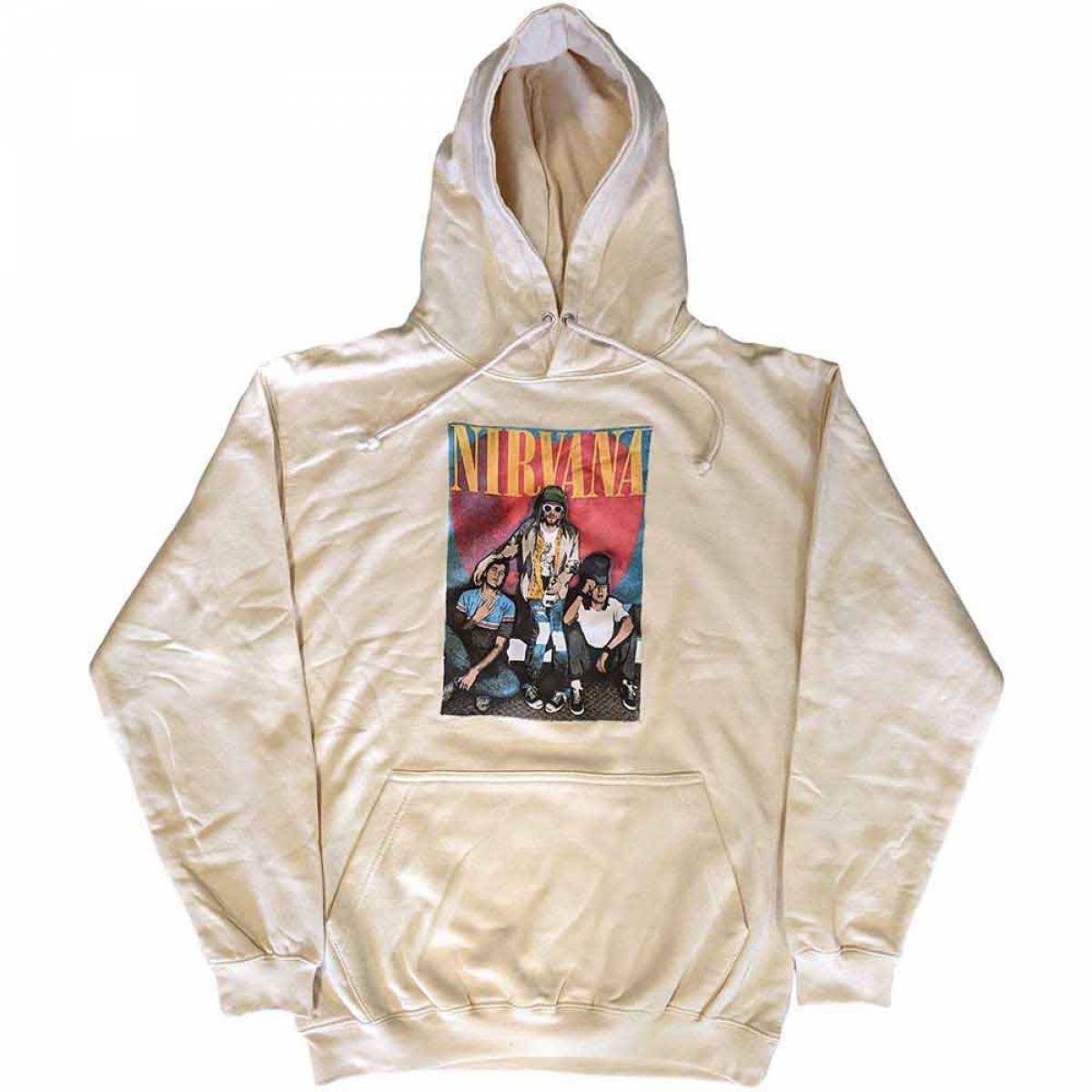 【予約商品】NIRVANA Unisex Pullover Hoodie: Trapper Hat Mono Logo (Sand) - SAND