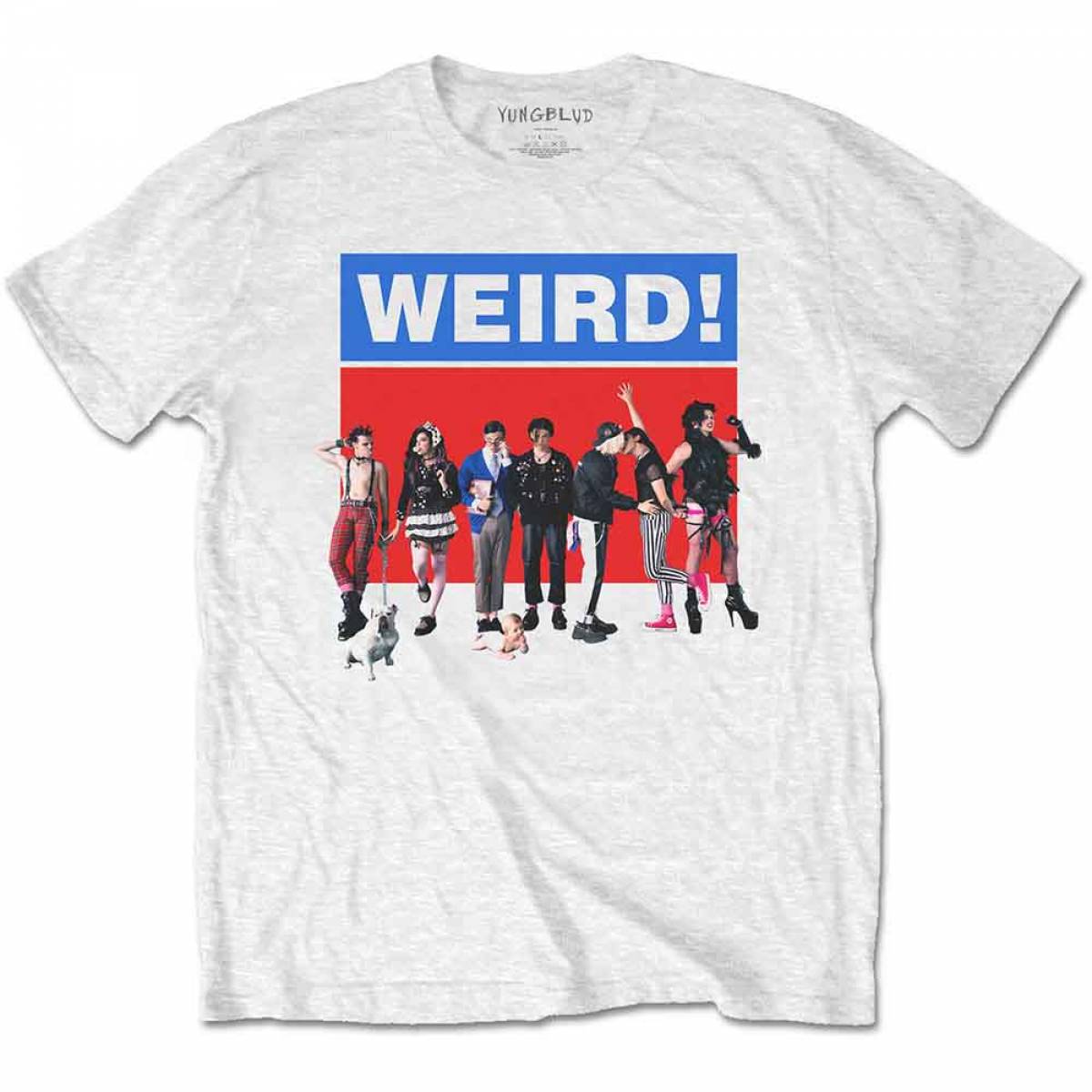 【予約商品】YUNGBLUD バンドTシャツ ユニセックス: Weird (White) - WHITE