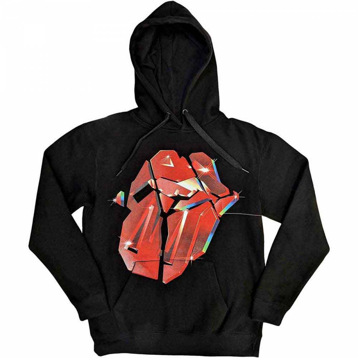 【予約商品】THE ROLLING STONES Unisex Pullover Hoodie: Hackney Diamonds Lick (Black) - BLACK