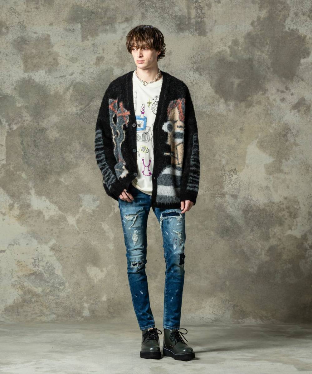 glamb(グラム)GB0125/KNT02 : Weeping Man Cardigan / ウィー glamb(グラム)GB0125/KNT02 : Weeping Man Cardigan / ウィー