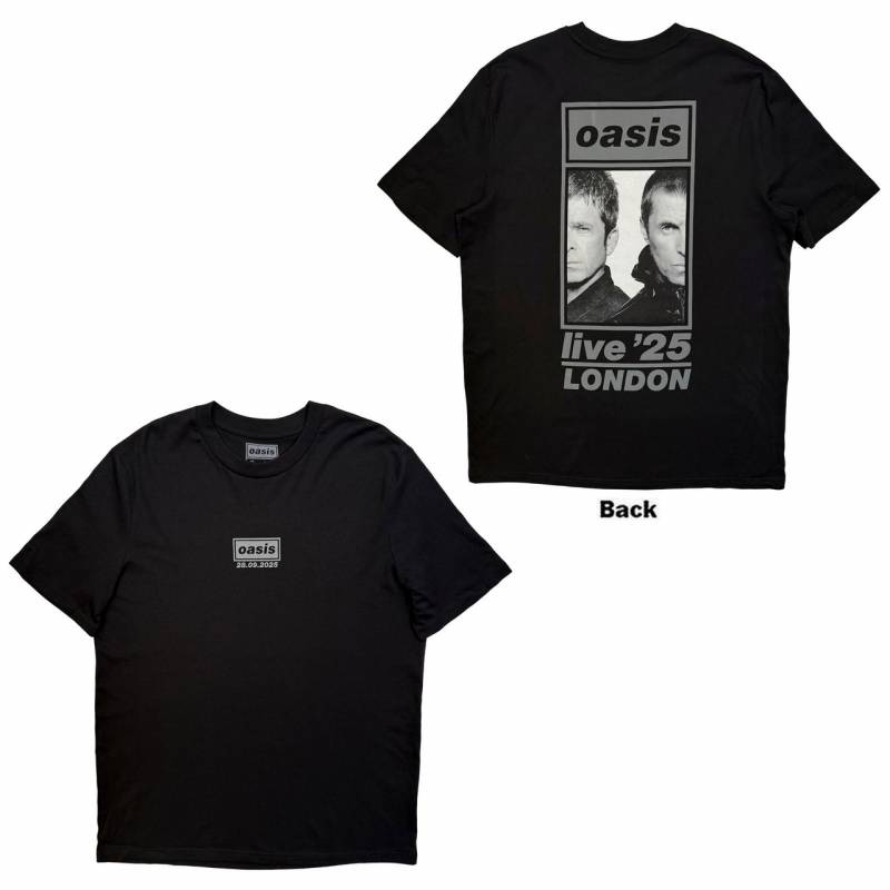【予約商品】OASIS バンドTシャツ ユニセックス: London 28 Sept Event (Black) (Back Print & Ex-Tour)