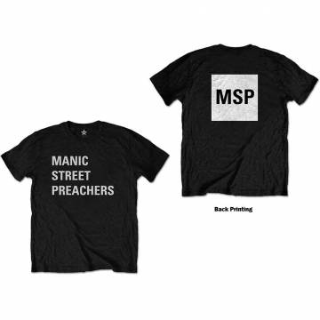 【予約商品】MANIC STREET PREACHERS ユニセックスTシャツ: Block Logo (Back Print)