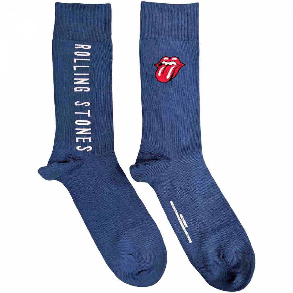 【予約商品】THE ROLLING STONES Unisex Ankle Socks: Vertical Tongue (Tie-Dye Effect Blue) (UK Size 7 - 11) - TIE-DYE EFFECT BLUE