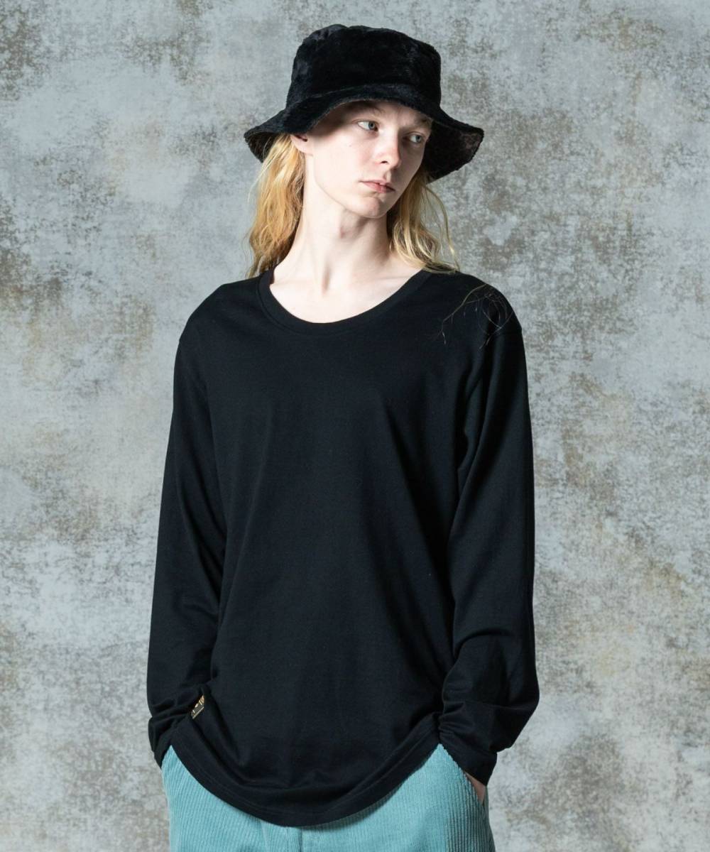 【予約商品】glamb(グラム)GB0325/CS17 : Loose Neck Long Sleeves T-Shirt / ルーズネックロングスリーブＴシャツ - Black