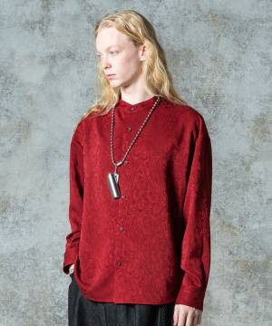 【予約商品】glamb(グラム)GB0325/SH05 : Glamour Stand Collar Shirt / グラマースタンドカラーシャツ - Red