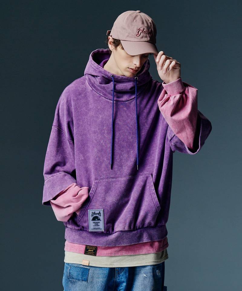 【予約商品】glamb(グラム) Tri Layered Hoodie / トライレイヤードフーディ - Purple