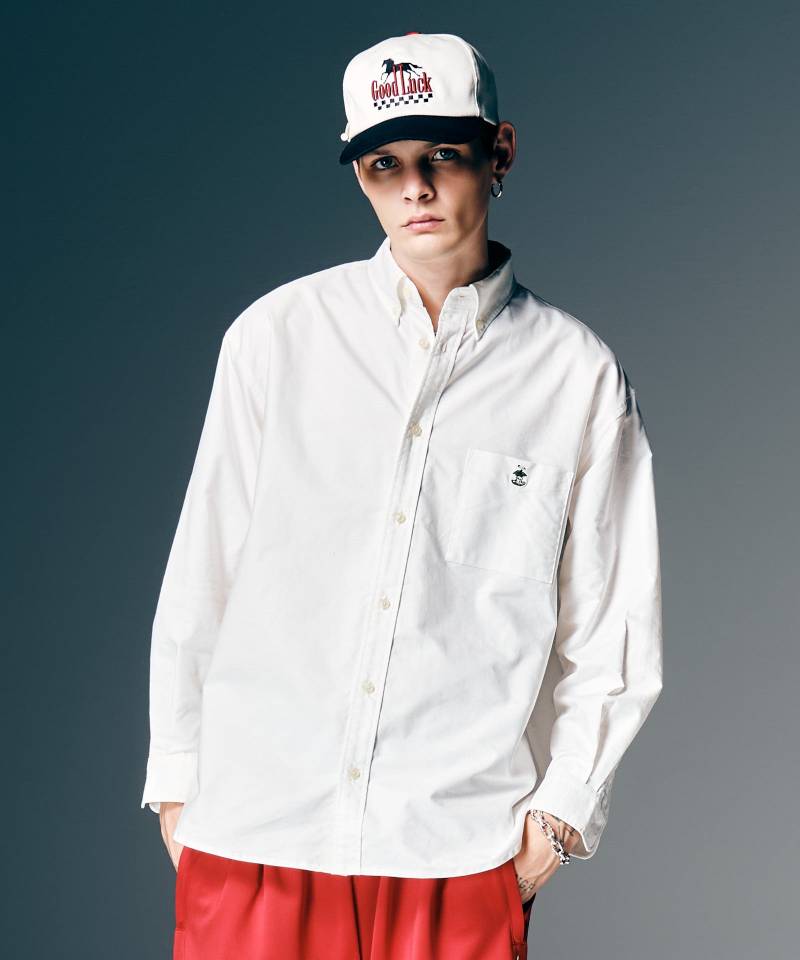 【予約商品】glamb(グラム)Forbidden Apple Oxford Shirt / フォビドゥンアップルオックスフォードシャツ - White