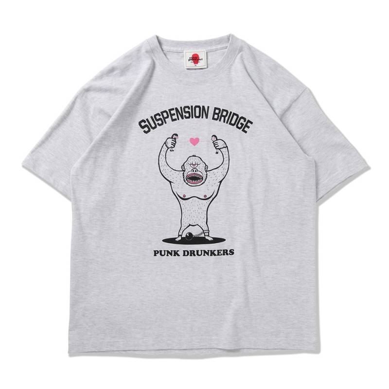 【予約商品】PUNK DRUNKERS (パンク・ドランカーズ) 吊り橋効果TEE - ASH