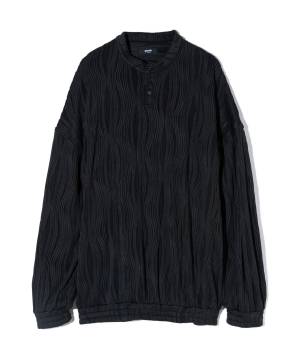 【予約商品】glamb(グラム) GB0424/CS22 : Glamour Henley Cutsew / グラマーヘンリーカットソー - Black