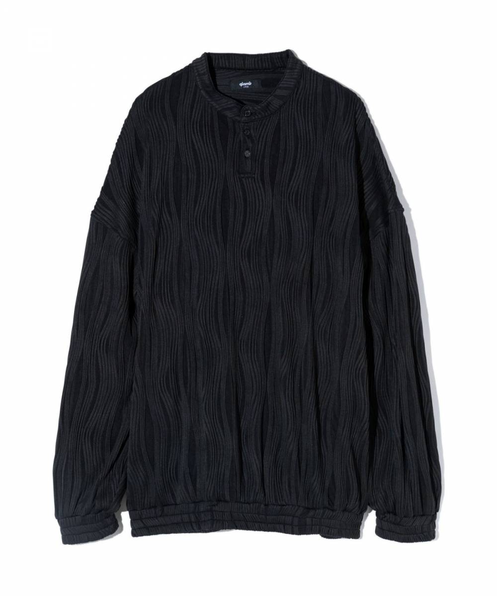 【予約商品】glamb(グラム) GB0424/CS22 : Glamour Henley Cutsew / グラマーヘンリーカットソー - Black