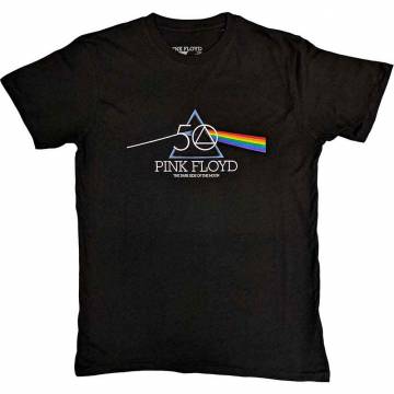 【予約商品】PINK FLOYD バンドTシャツ ユニセックス: 50th Prism Logo (Black) - BLACK