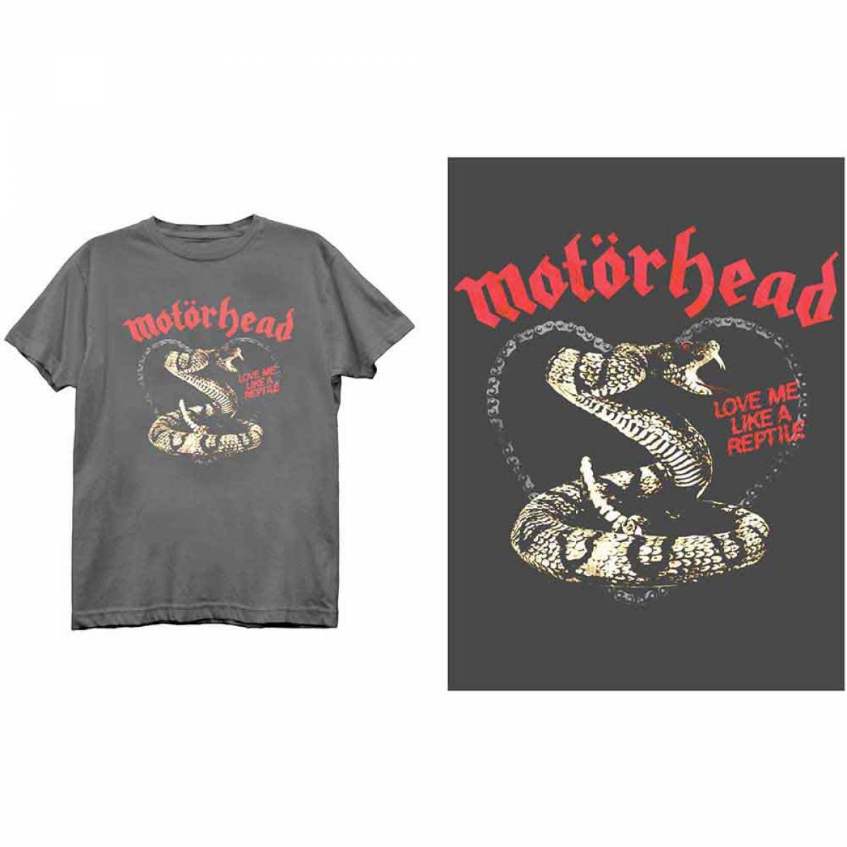 【予約商品】MOTORHEAD バンドTシャツ ユニセックス: Love Me Like A Reptile (Charcoal Grey) - CHARCOAL GREY