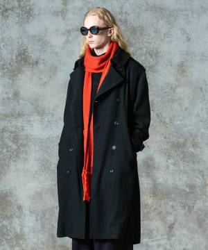 【予約商品】glamb(グラム)GB0325/JKT19 : Big Trench Coat / ビッグトレンチコート - Black