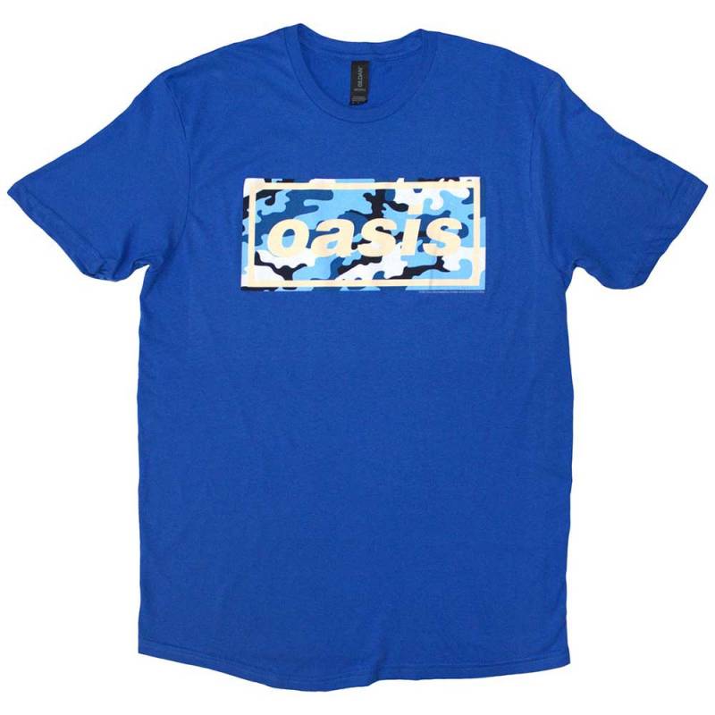 【予約商品】OASIS バンドTシャツ ユニセックス: Camo Logo (Blue)