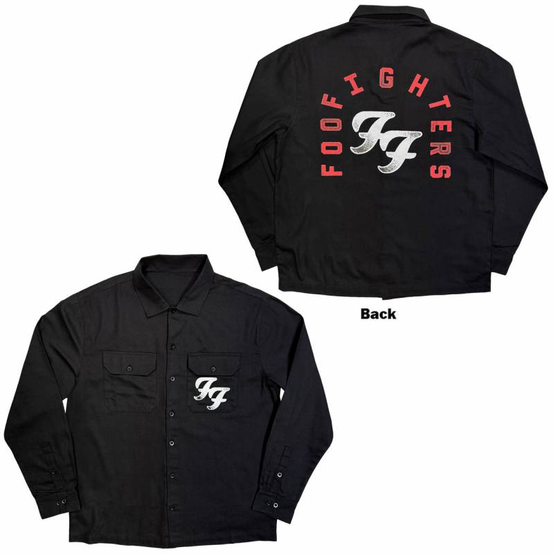 【予約商品】FOO FIGHTERS Unisex Casual Shirt: Red Arch Logo (Black)