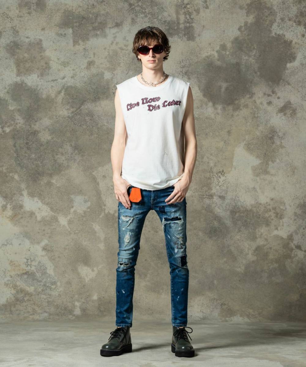 予約商品】glamb(グラGB0125/P10 : Heavy Remake Stretch Denim
