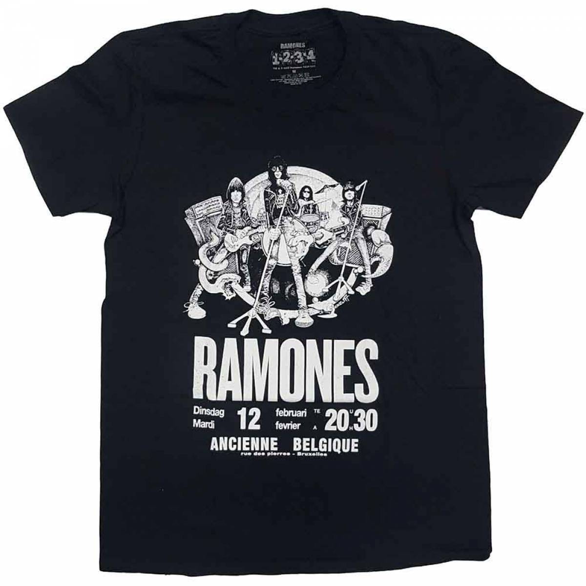 【予約商品】RAMONES バンドTシャツ ユニセックス: Belgique (Black) - BLACK