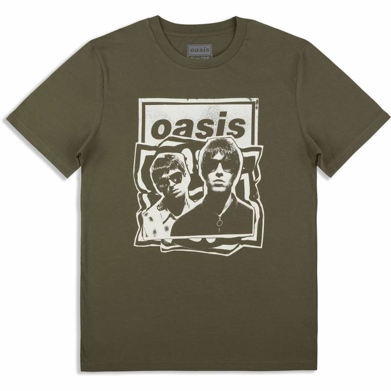 【予約商品】OASIS バンドTシャツ ユニセックス: Paper Cut Out Photo (Khaki Green) (Ex-Tour)