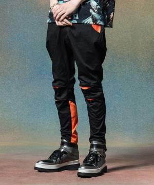 【予約商品】glamb(グラム)GB0225/P06 : Astronaut Tapered Pants / アストロノートテーパードパンツ - Black×Orange