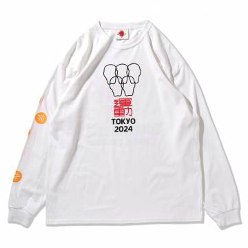 【予約商品】PUNK DRUNKERS (パンクドランカーズ)運動ロンTEE - WHITE