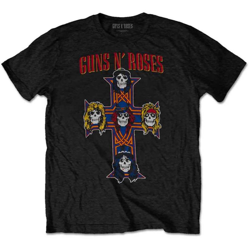 【予約商品】GUNS N' ROSES バンドTシャツ ユニセックス: Vintage Cross (Black)