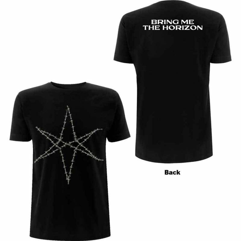 【予約商品】BRING ME THE HORIZON バンドTシャツ ユニセックス: Barbed Wire (Black) (Back Print)