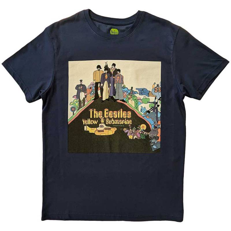 【予約商品】THE BEATLES バンドTシャツ ユニセックス: Yellow Submarine Album Cover (Denim Blue)