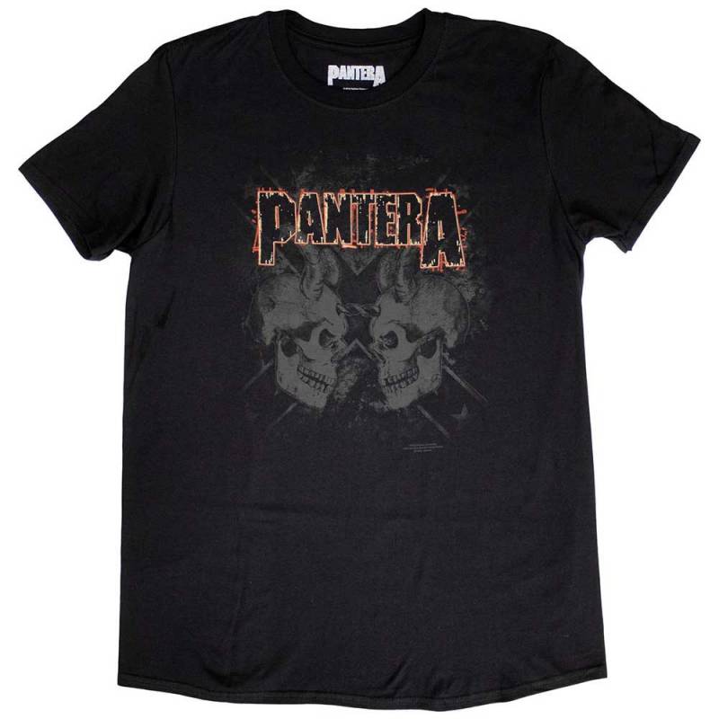 【予約商品】PANTERA バンドTシャツ ユニセックス: Watermarked Skulls (Black)