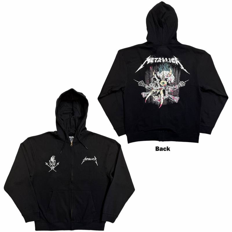 【予約商品】METALLICA Unisex Zipped Hoodie: Scary Guy (Black) (Back Print)