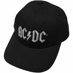 【予約商品】AC/DC Unisex Baseball Cap: Silver Logo (Black) - BLACK