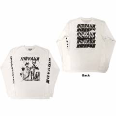 【予約商品】NIRVANA Unisex Long Sleeve バンドTシャツ: Incesticide (White) (Back & Sleeve Print)