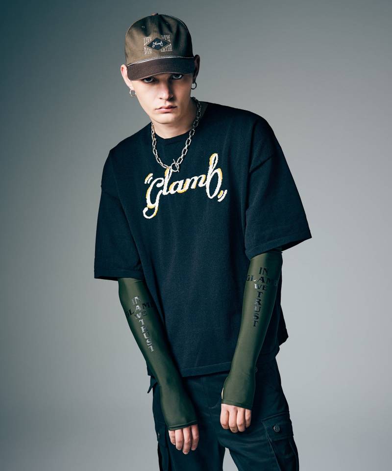 【予約商品】glamb(グラム) Hand Stitch Logo Knit / ハンドステッチロゴニット - Black