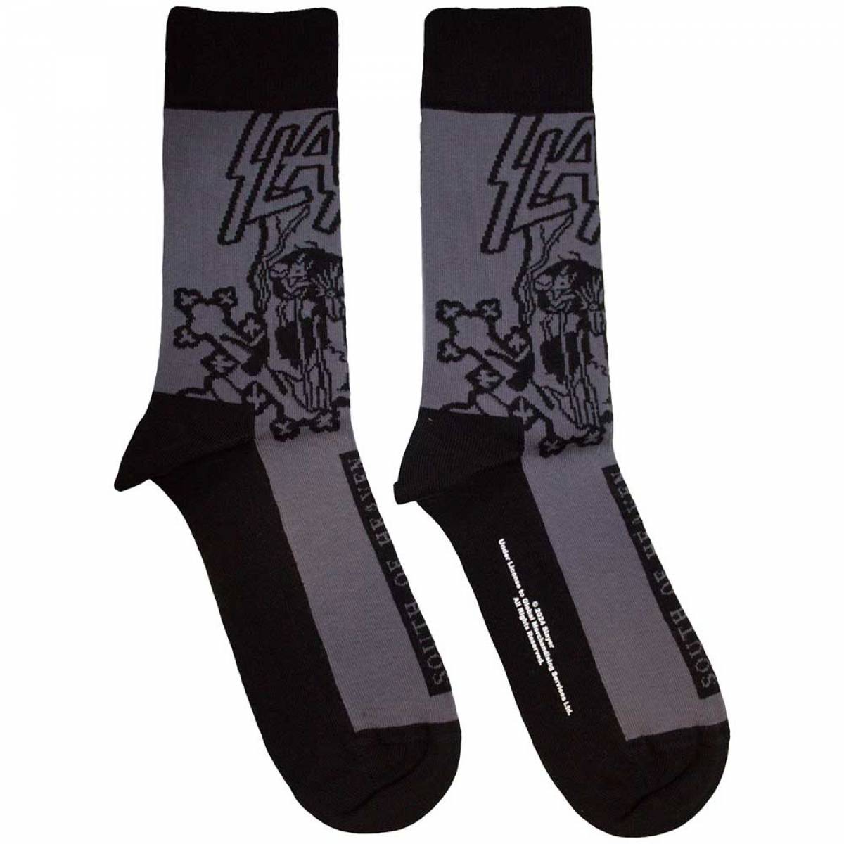 【予約商品】SLAYER Unisex Ankle Socks: South Of Heaven Mono (Charcoal Grey) (UK Size 7 - 11) - CHARCOAL GREY