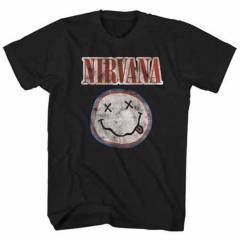 【予約商品】NIRVANA バンドTシャツ ユニセックス: Distressed Logo (Black)