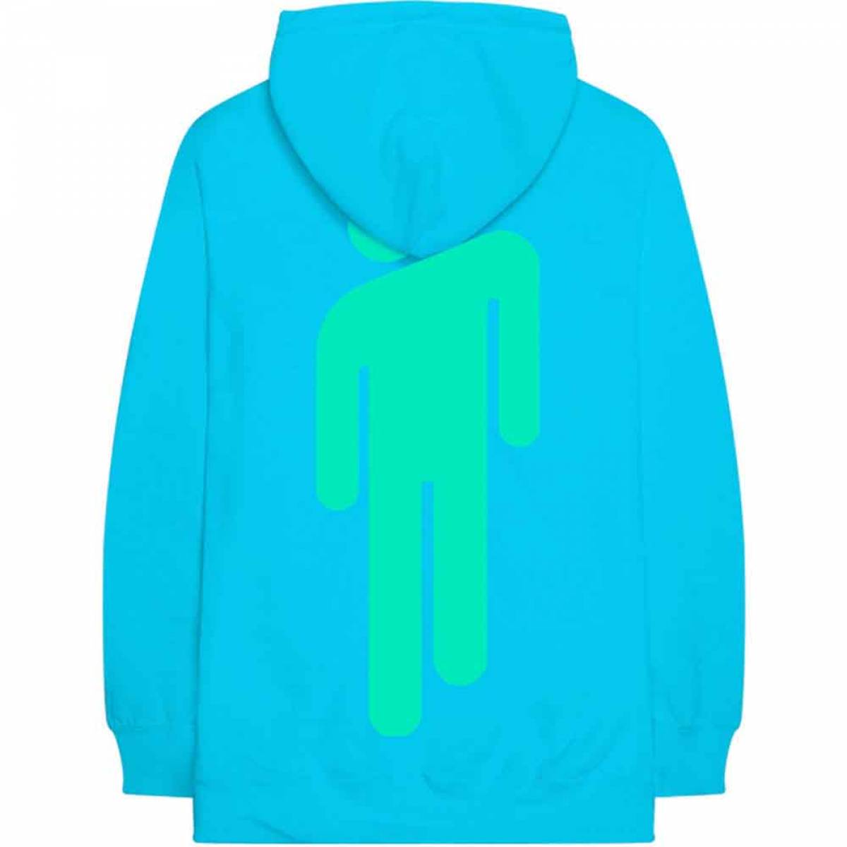 【予約商品】BILLIE EILISH Unisex Pullover Hoodie: Logo & Blohsh (Back Print) - NEON BLUE