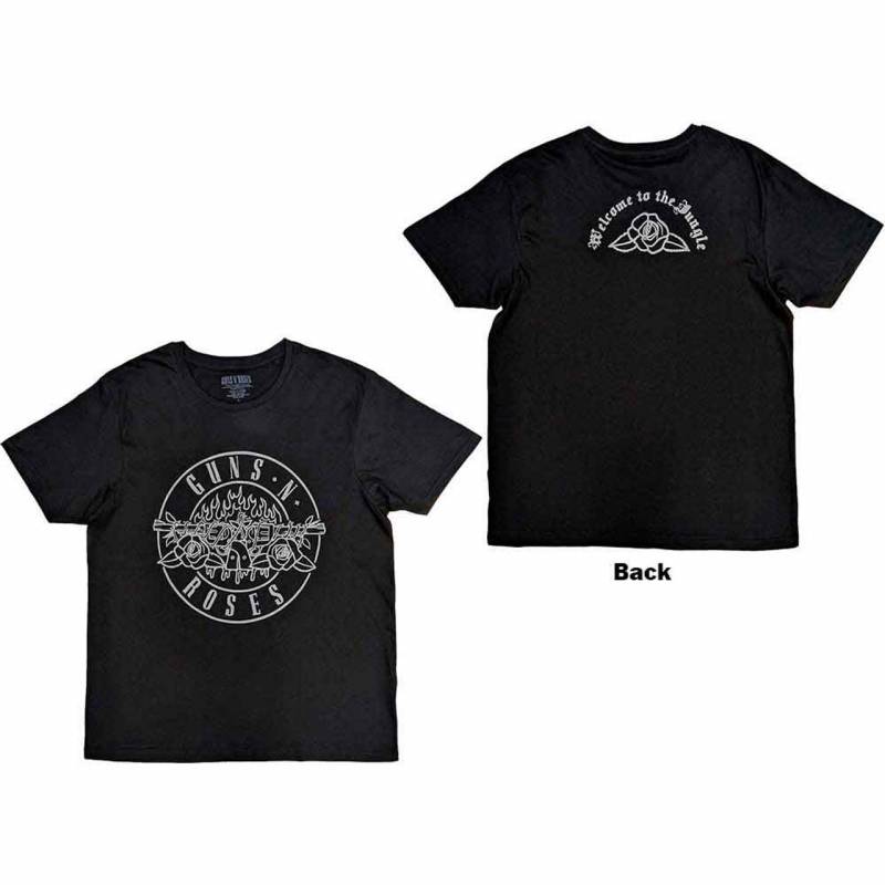 【予約商品】GUNS N' ROSES バンドTシャツ ユニセックス: Classic Bullet Mono (Black) (Back Print)
