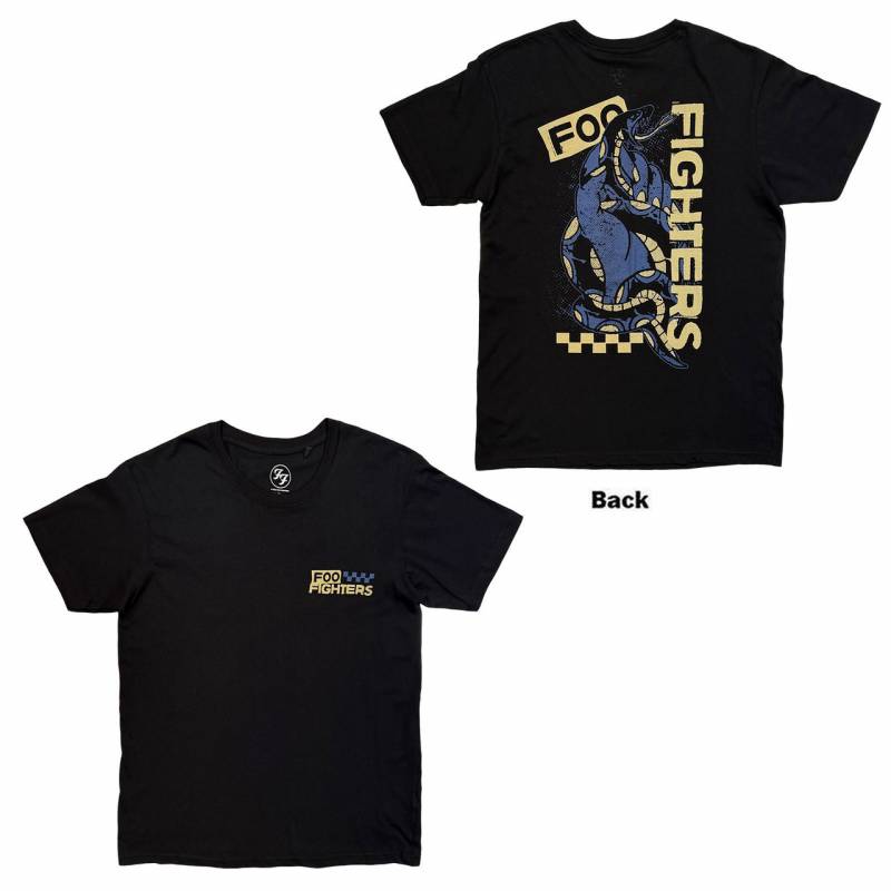 【予約商品】FOO FIGHTERS バンドTシャツ ユニセックス: Snake (Black) (Back Print)