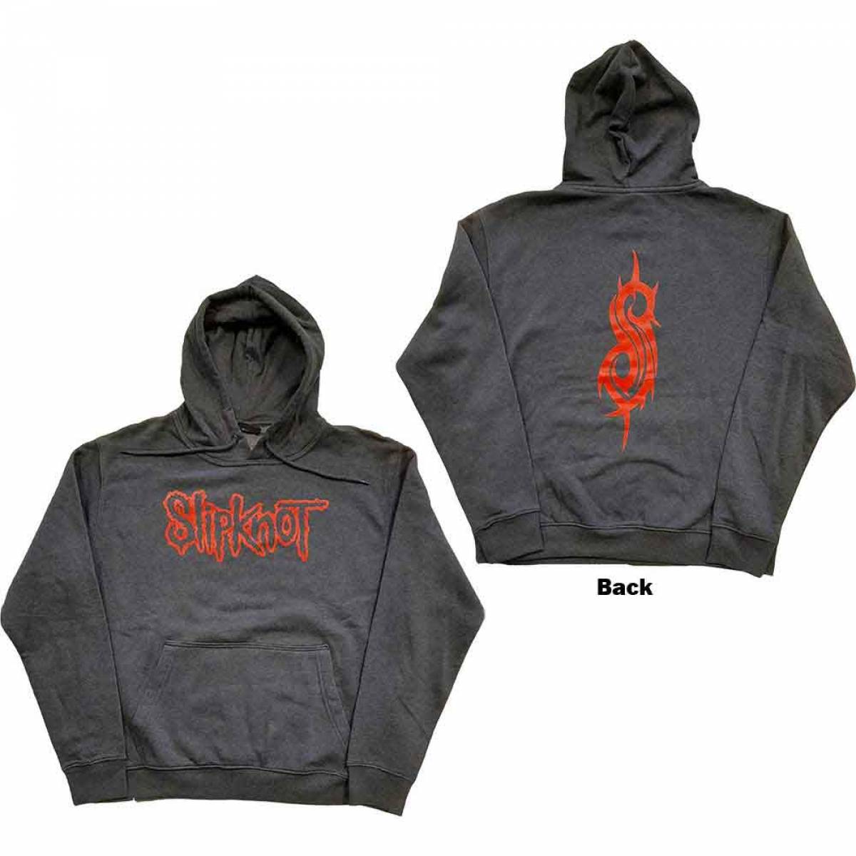【予約商品】SLIPKNOT Unisex Pullover Hoodie: Logo (Grey) (Back Print) - GREY